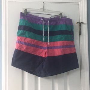 Bright colorful striped Oceanside shorts